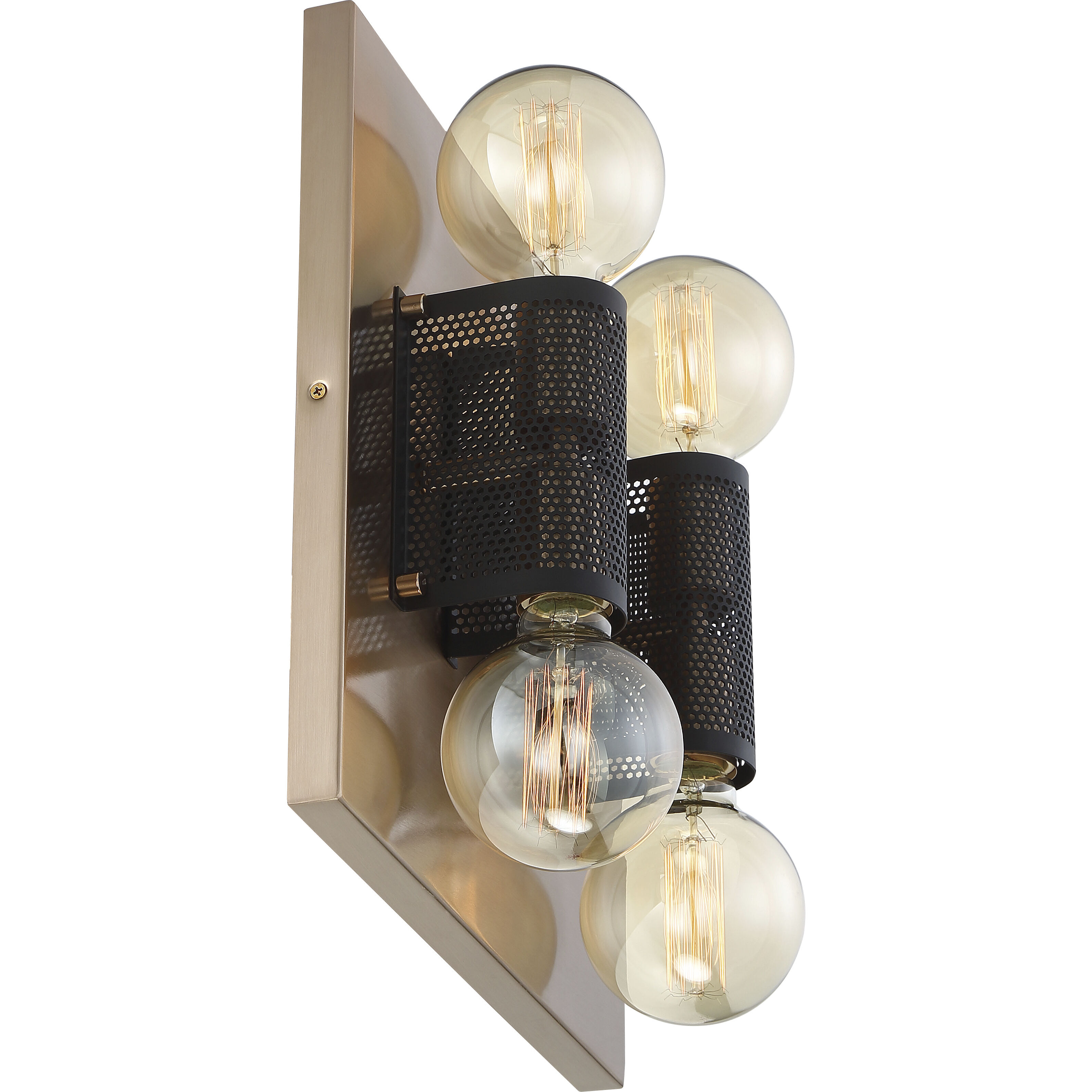 Passage 4 Light 13.75 inch Copper Brushed Brass and Black Flush Mount Ceiling Light