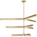 Kelly by Kelly Wearstler Linea LED 56 inch Hand Rubbed Antique Brass Three Tier Chandelier Ceiling Light