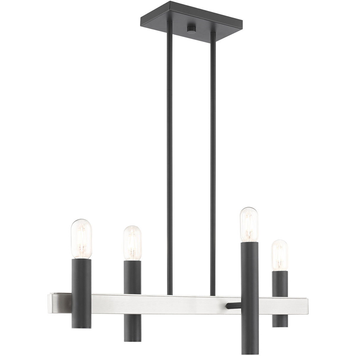 Helsinki 4 Light 8.25 inch Scandinavian Gray with Brushed Nickel Accents Chandelier Ceiling Light