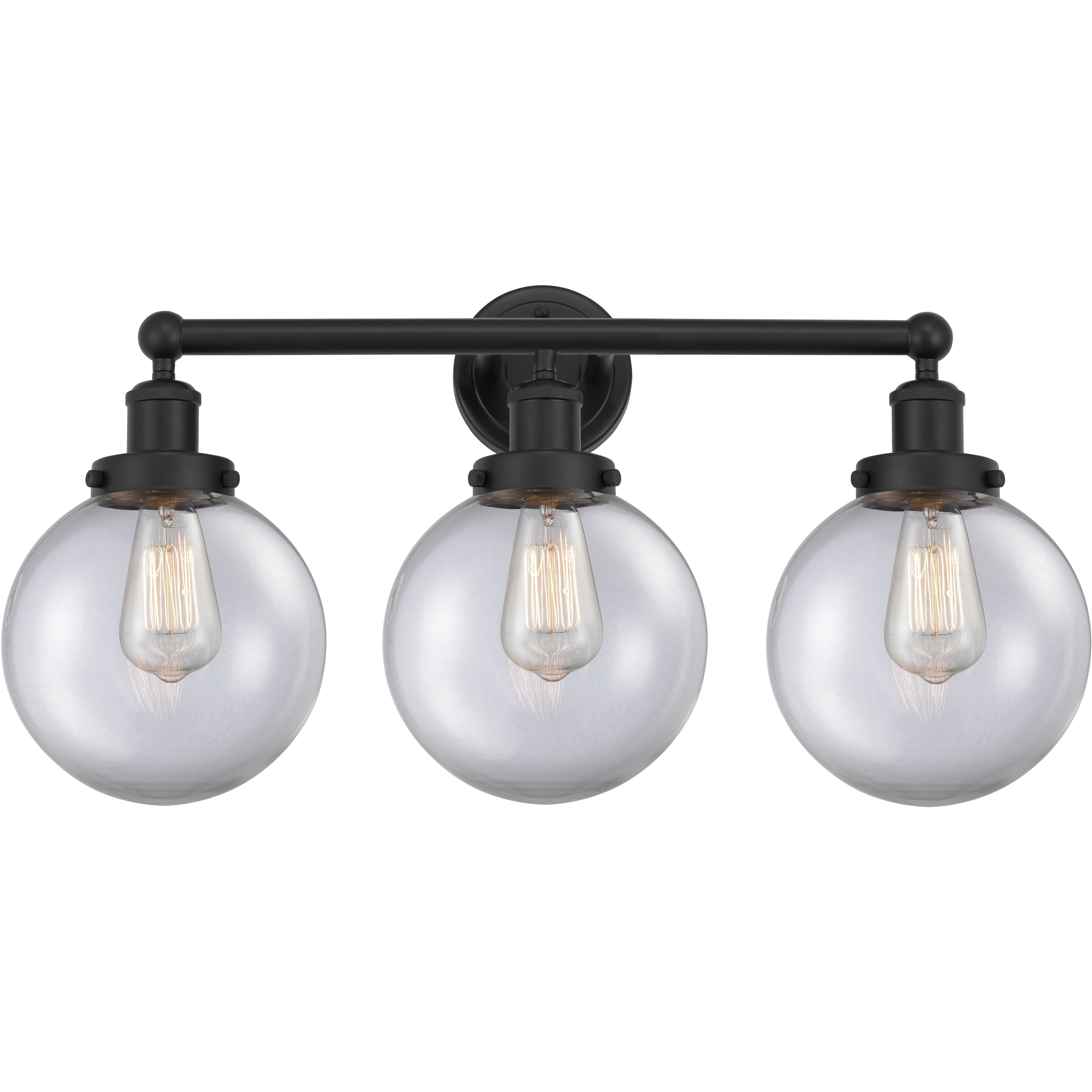 Beacon 3 Light 24.5 inch Matte Black Bath Vanity Light Wall Light