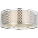 Mikayla 3 Light 17 inch Satin Nickel Drum Shade Flush Mount Ceiling Light