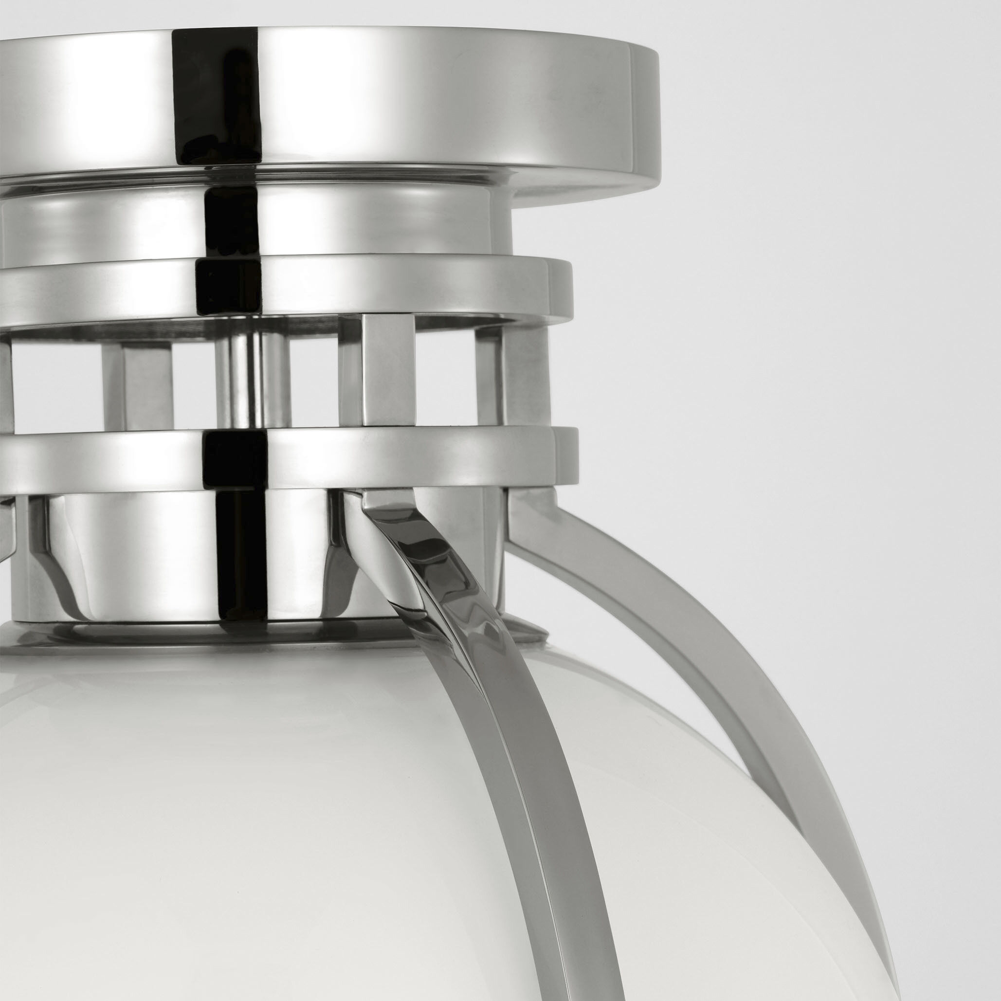 Chapman & Myers Gracie LED 10 inch Polished Nickel Captured Globe Flush Mount Ceiling Light