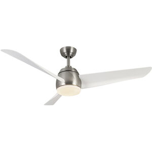 Thalia 54 inch Brushed Nickel and Matte White Ceiling Fan