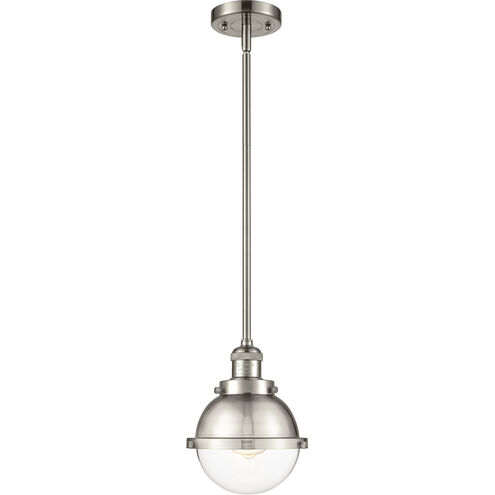 Franklin Restoration Hampden 1 Light 7.25 inch Brushed Satin Nickel Mini Pendant Ceiling Light in Clear Glass