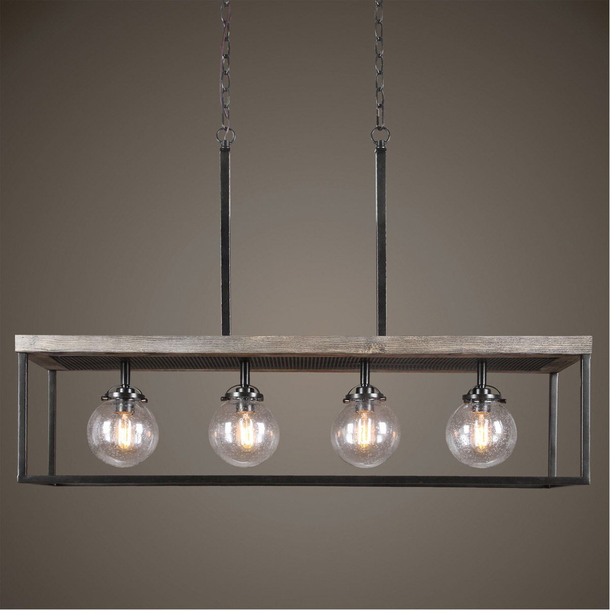 Pearsall 4 Light 44 inch Textured Black Island Light Ceiling Light