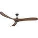 Swell Illuminated 72 inch Matte Black with Walnut Blades Fan