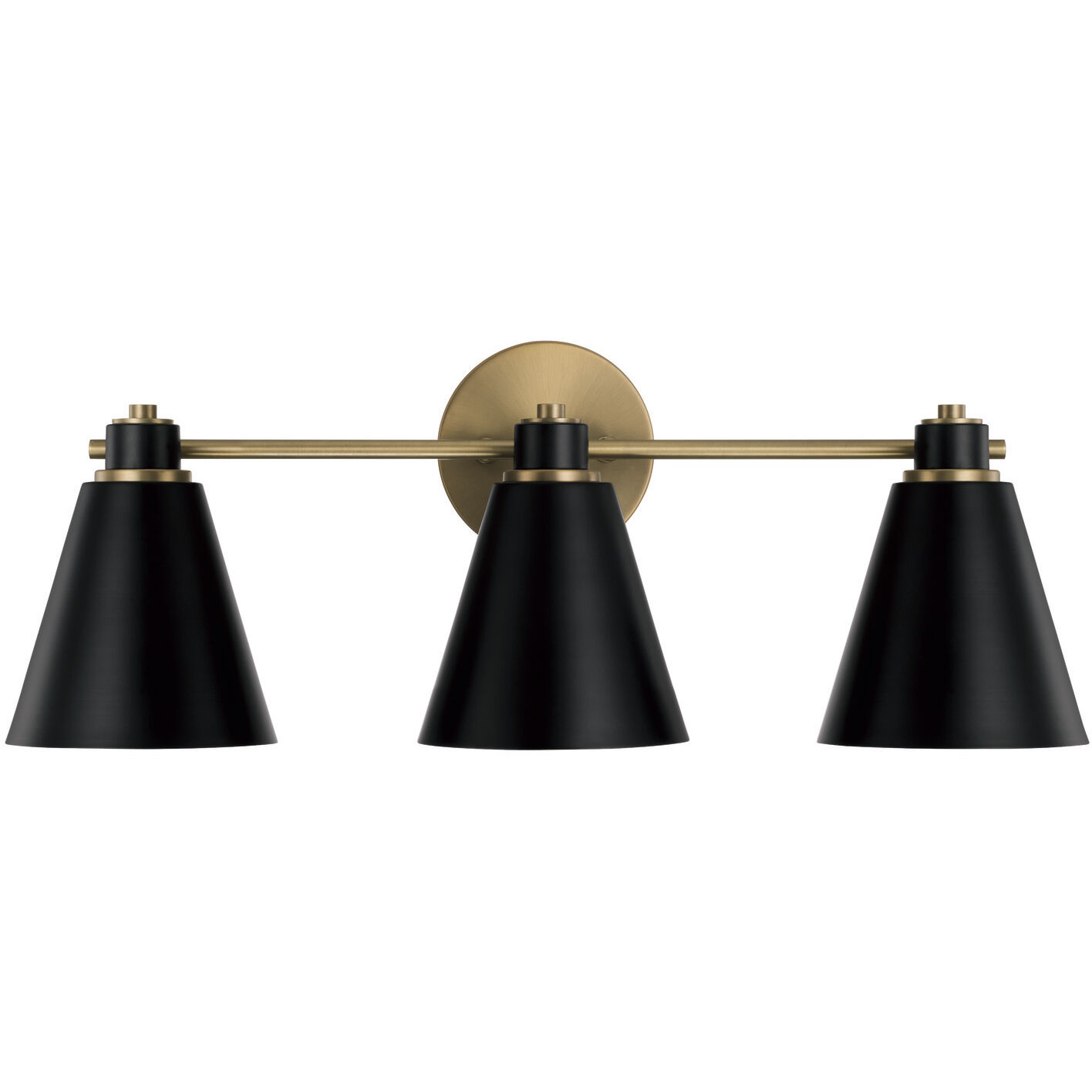 Bradley 3 Light 24 inch Aged Brass and Black Vanity Light Wall Light