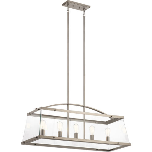 Darton 5 Light 16 inch Classic Pewter Chandelier Linear (Single) Ceiling Light, Single