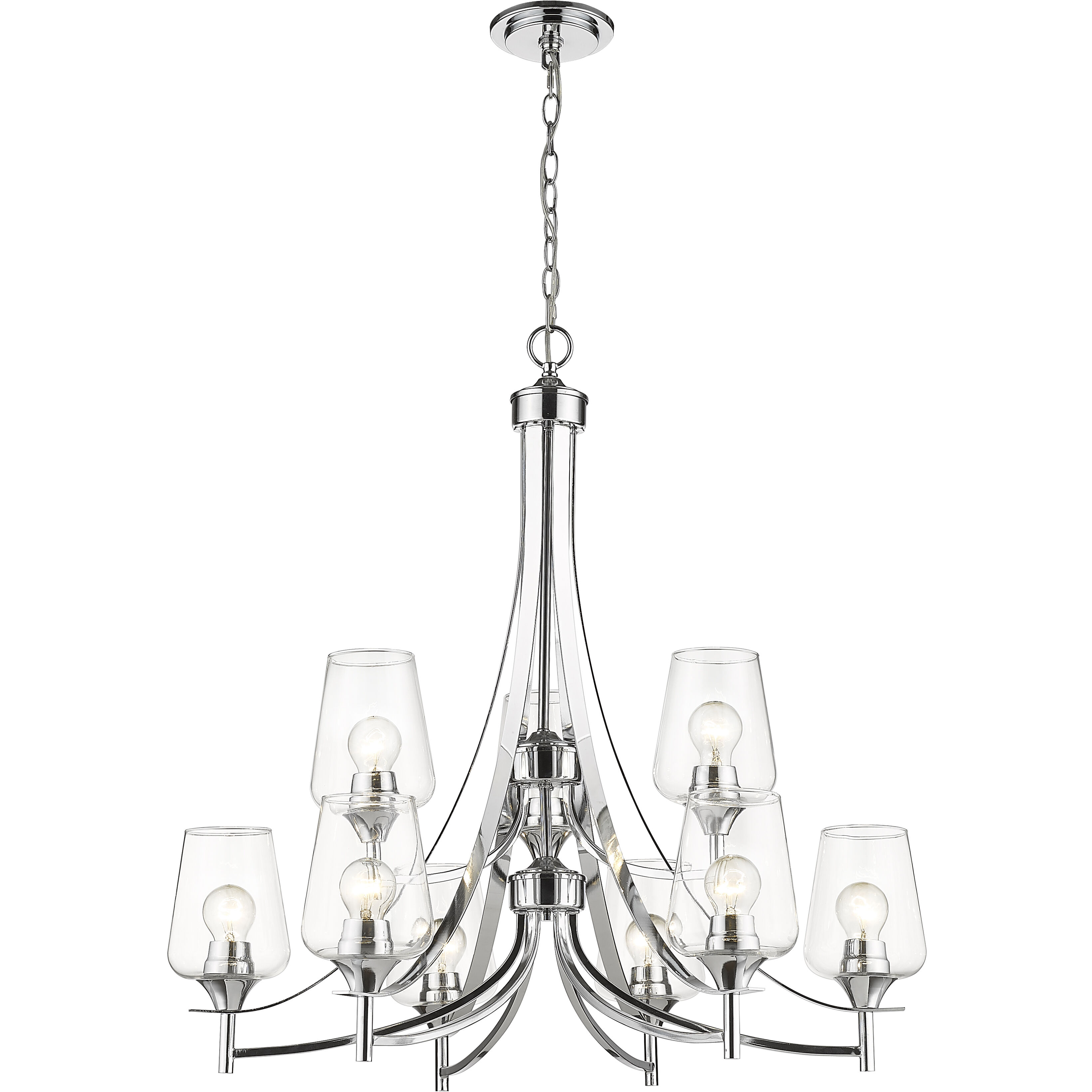 Joliet 9 Light 31 inch Chrome Chandelier Ceiling Light