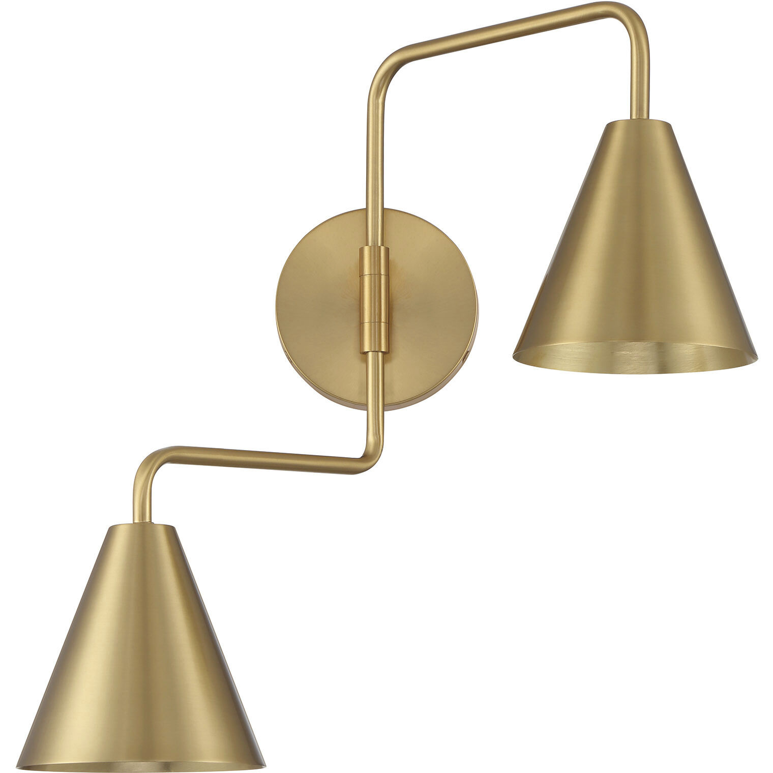 Modern 60.00 watt Natural Brass Adjustable Wall Sconce Wall Light