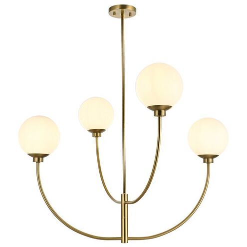 Nyomi 4 Light 36 inch Satin Gold Chandelier Ceiling Light