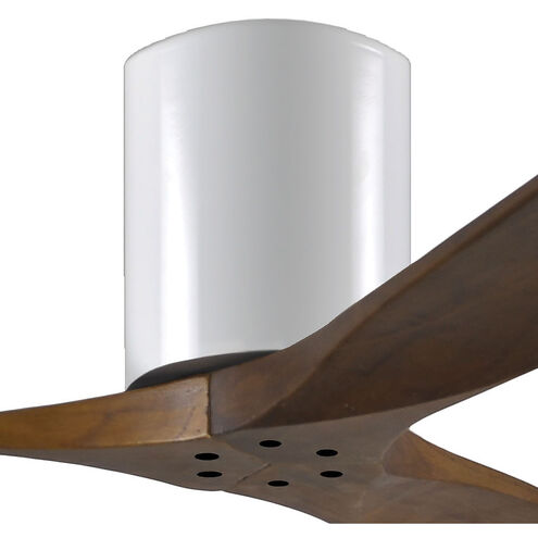 Atlas Irene-3H 52 inch Gloss White with Walnut Tone Blades Ceiling Mount Paddle Fan, Flush Mounted