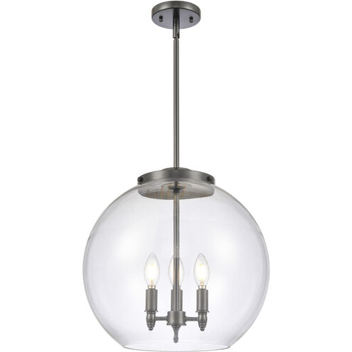 Ballston Athens LED 15.75 inch Matte Black Statement Pendant Ceiling Light in Clear