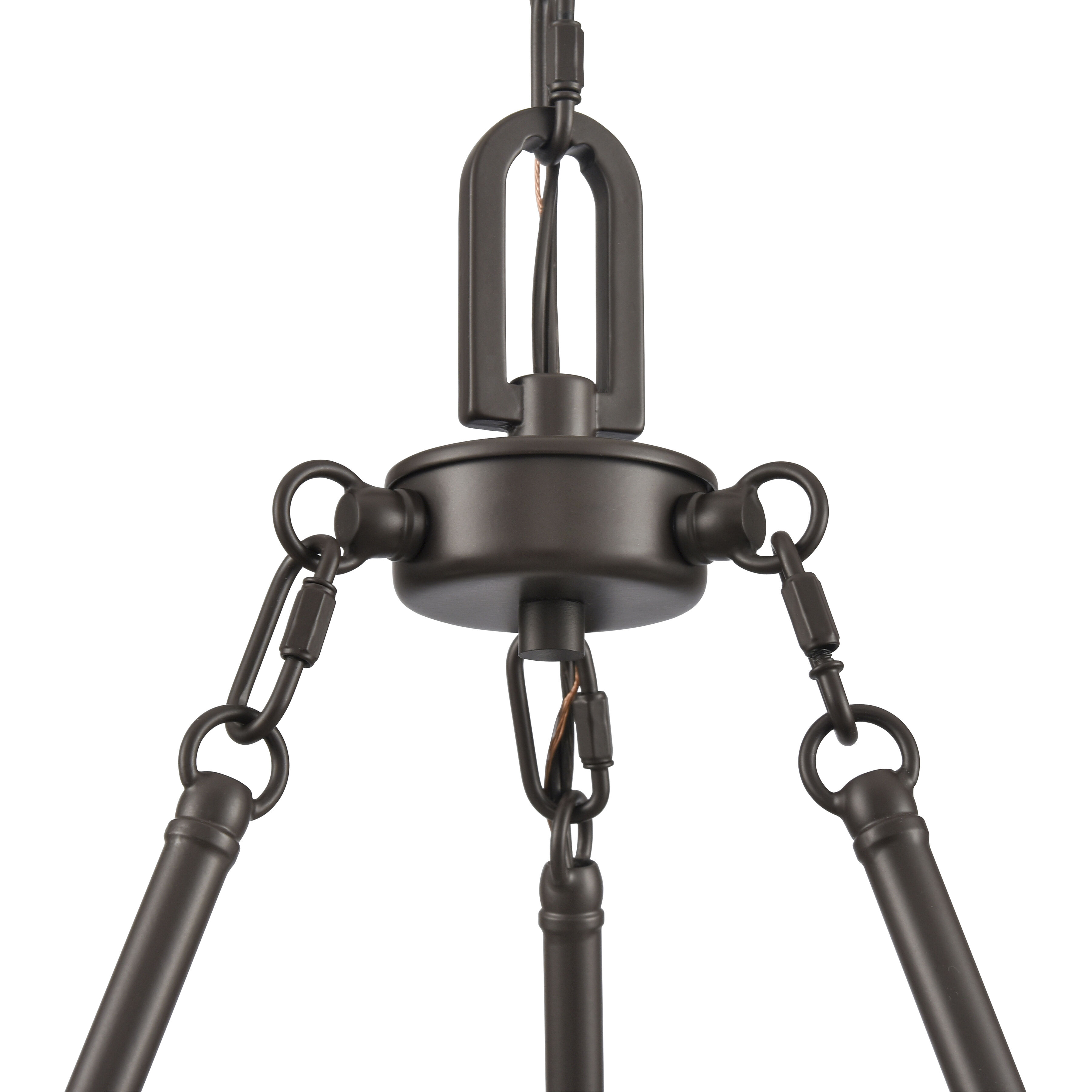 Marion 5 Light 24.5 inch Oil Rubbed Bronze with Natural Chandelier Ceiling Light