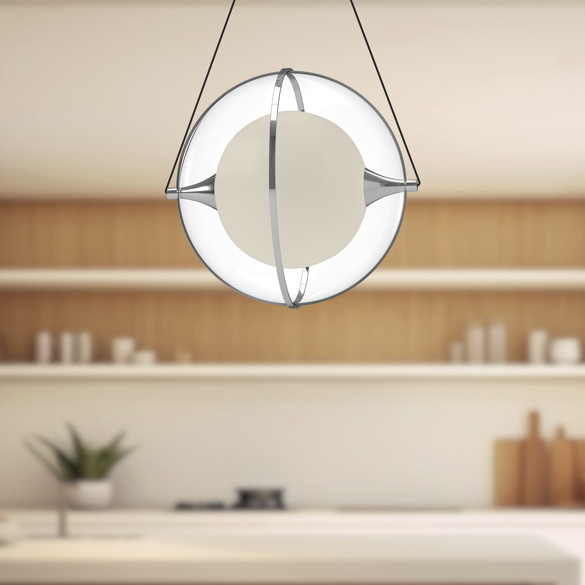 Aries LED 12.13 inch Chrome Pendant Ceiling Light