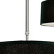 Albion 3 Light 16 inch Brushed Nickel Pendant Ceiling Light in Black Fabric