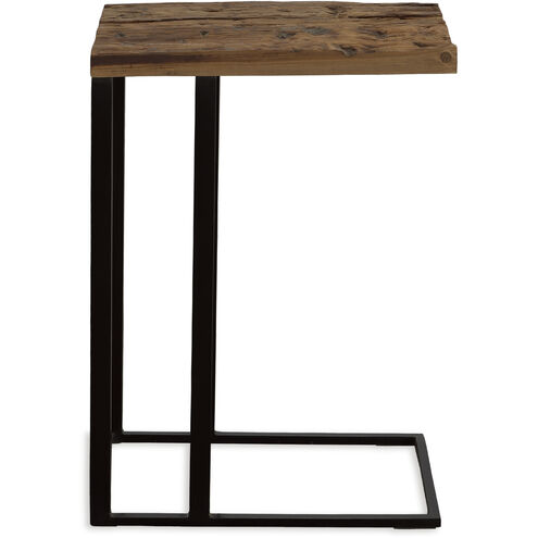 Union 24 X 17 inch Satin Black and Salvaged Wood Accent Table