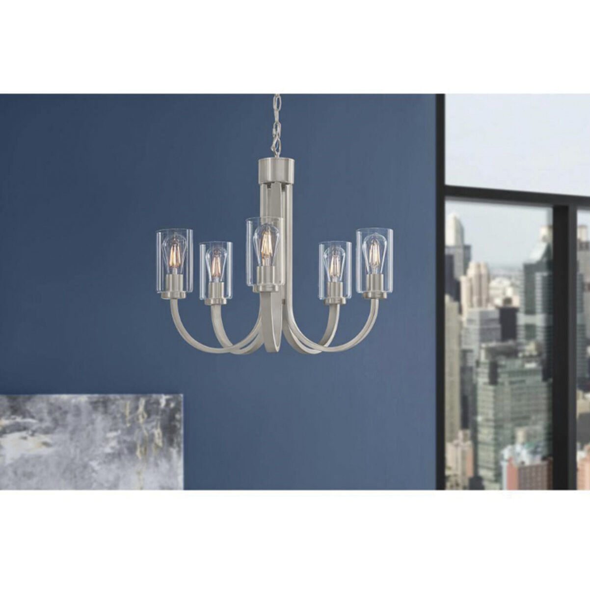 Melina 5 Light 24 inch Brushed Nickel Chandelier Ceiling Light