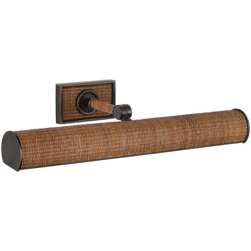 Chapman & Myers Halwell 16 watt 18 inch Bronze and Natural Woven Rattan Picture Light Wall Light