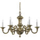 Jonathan 6 Light 29.5 inch Classic Brass Chandelier Ceiling Light
