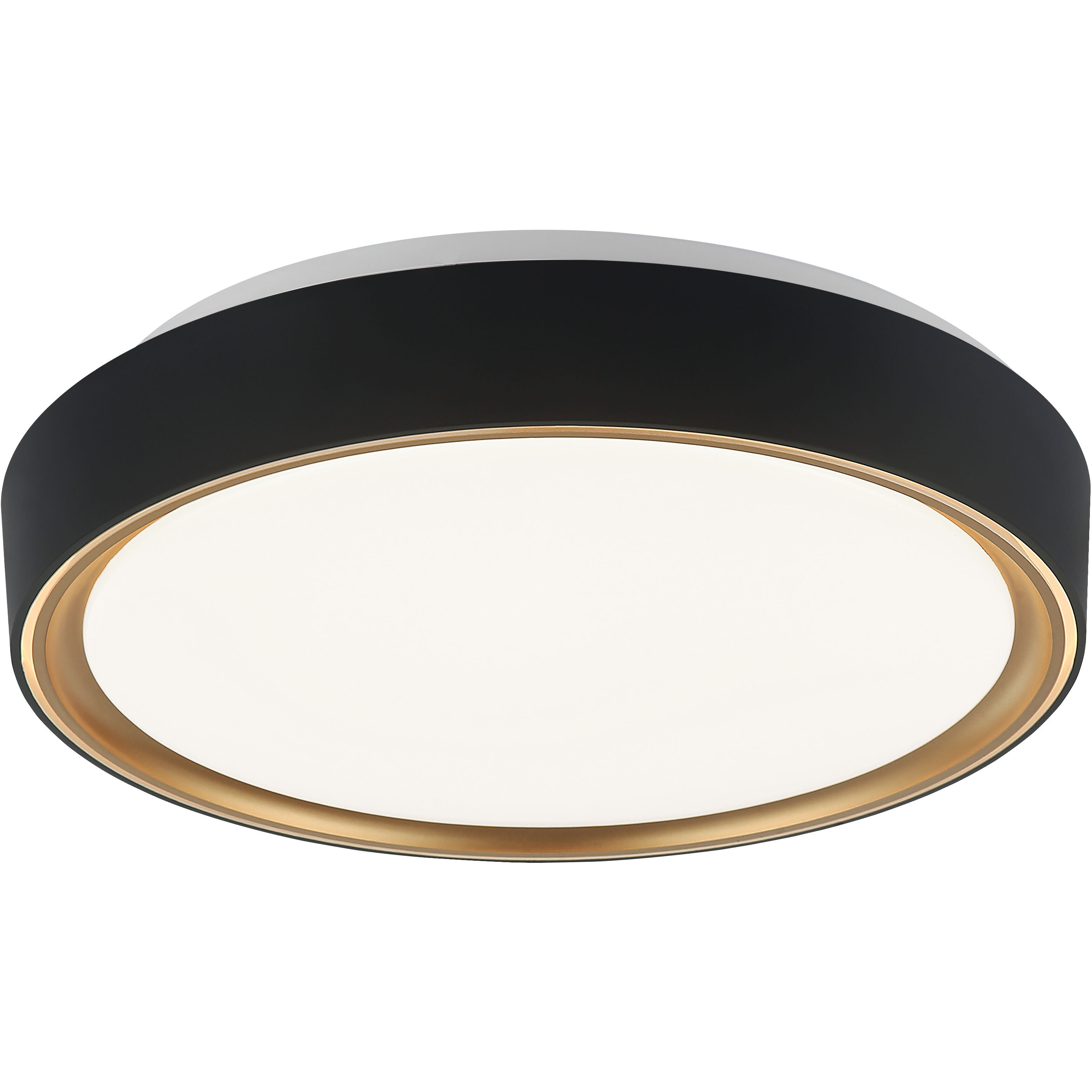 Alamus LED 15.25 inch Aged Gold Brass and Matte Black Flush Mount Ceiling Light