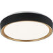 Alamus LED 15.25 inch Aged Gold Brass and Matte Black Flush Mount Ceiling Light