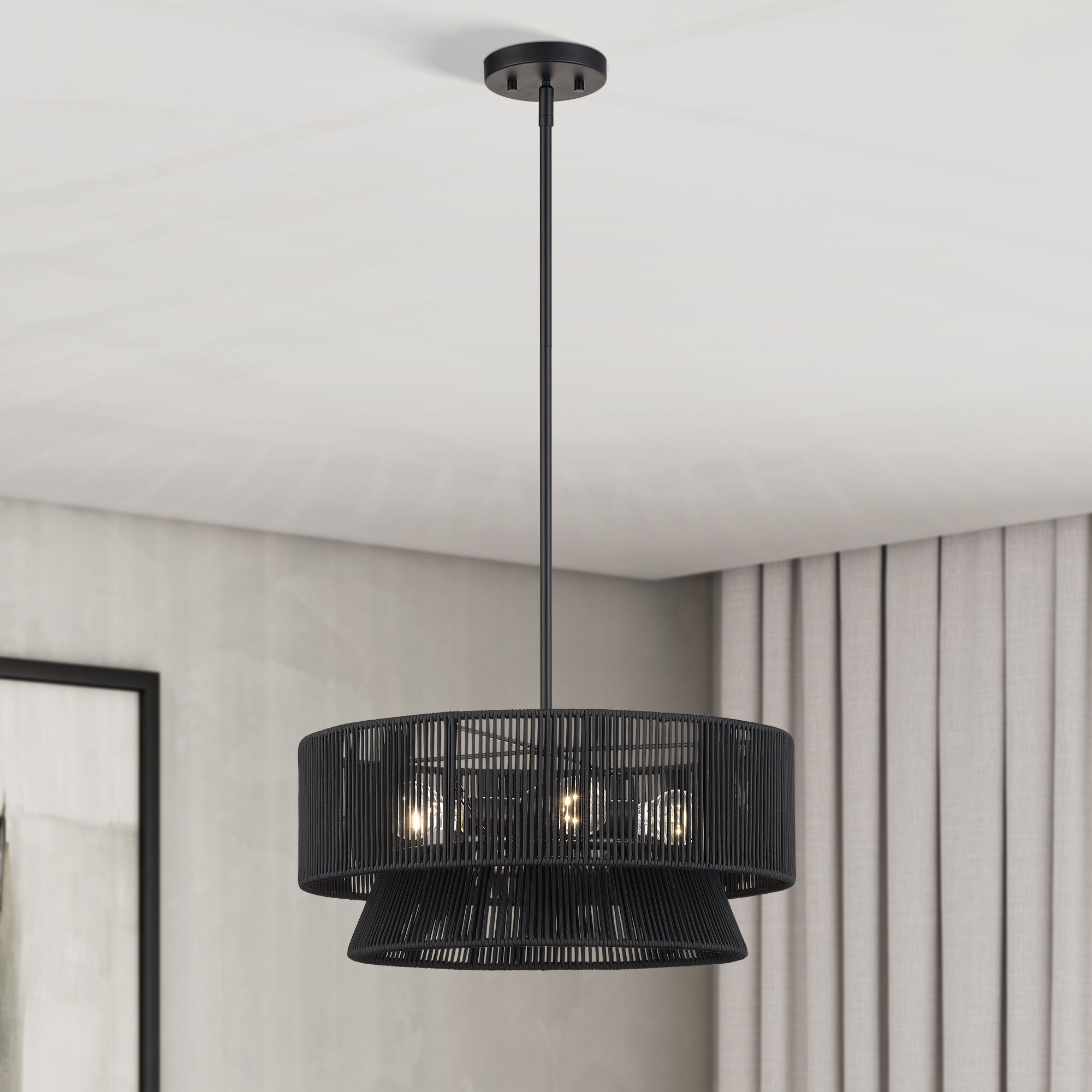 Florell 4 Light 20 inch Black Pendant Chandelier Ceiling Light