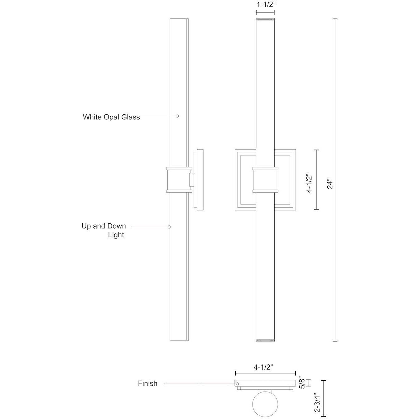 Rona LED 4.5 inch Chrome Bath Vanity Light Wall Light