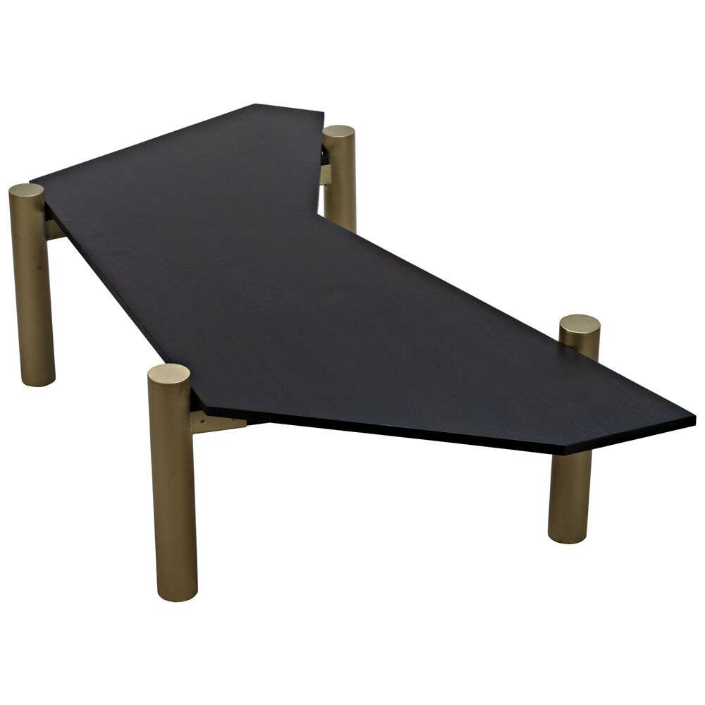 Tabu 70 X 33 inch Ebony Walnut and Antique Brass Coffee Table