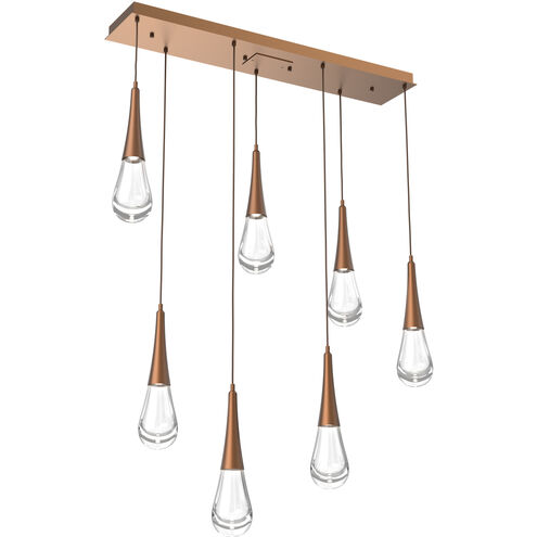Rain Drop LED 44.3 inch Burnished Bronze Linear Pendant Ceiling Light in 2700K LED