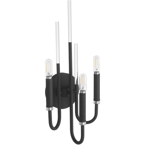 Summit 3 Light 8.5 inch Textured Black Wall Mount Wall Light