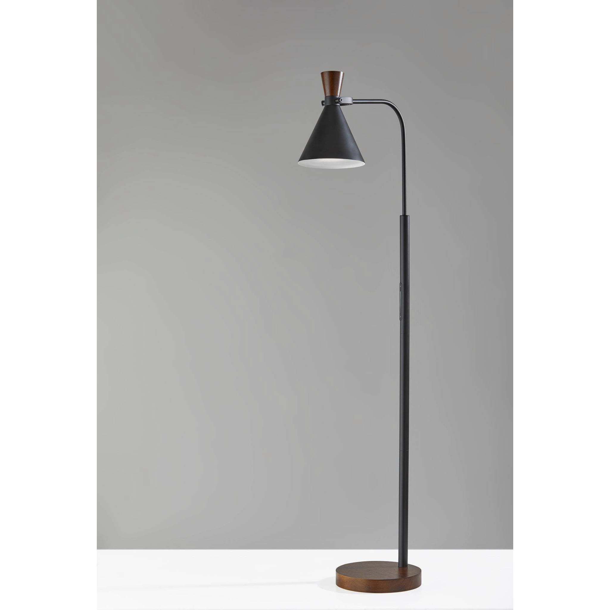 Sophia 52 inch 6.00 watt Black/Walnut Floor Lamp Portable Light
