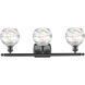 Ballston Small Deco Swirl 3 Light 26 inch Matte Black Bath Vanity Light Wall Light, Ballston