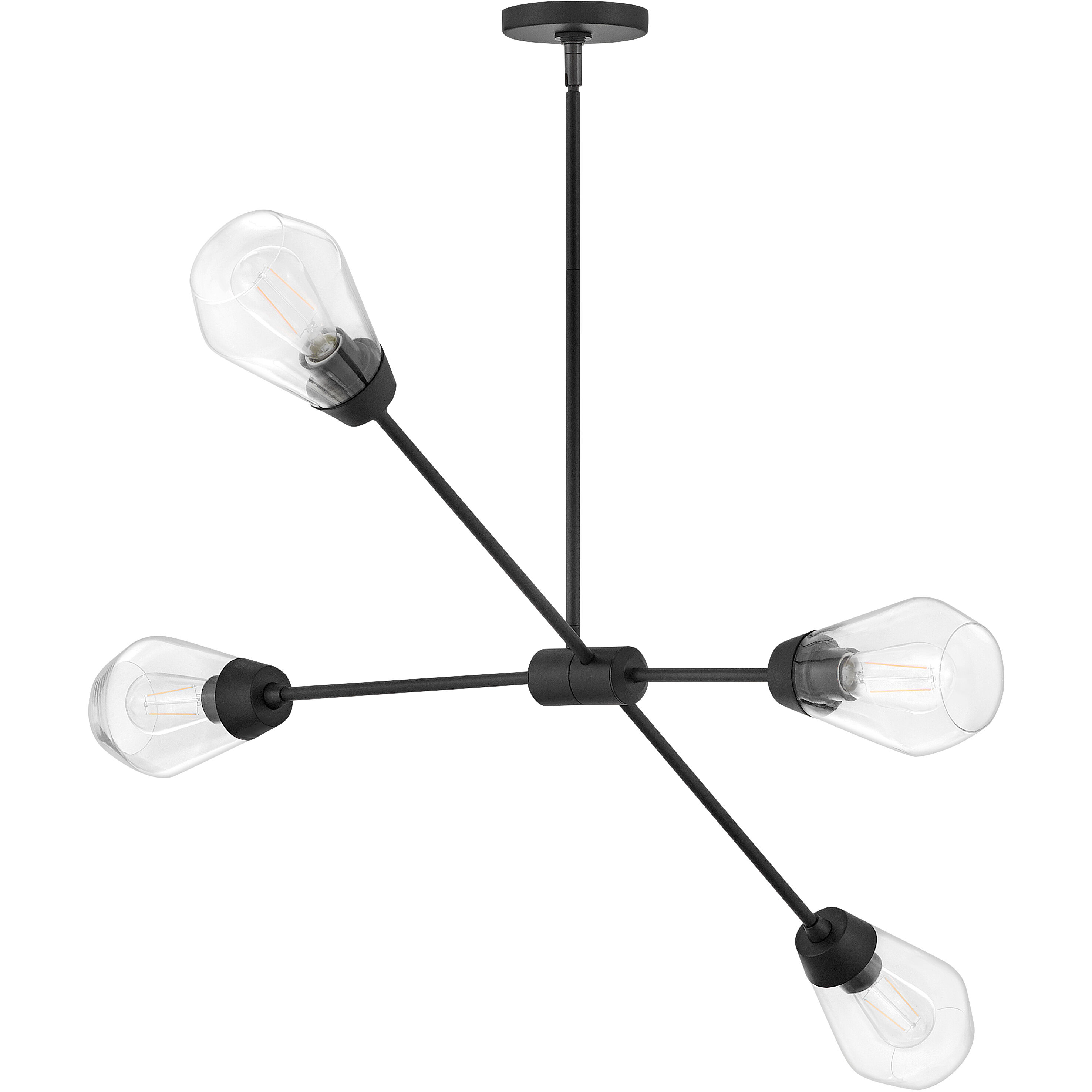 Livie 4 Light 44 inch Black Chandelier Ceiling Light