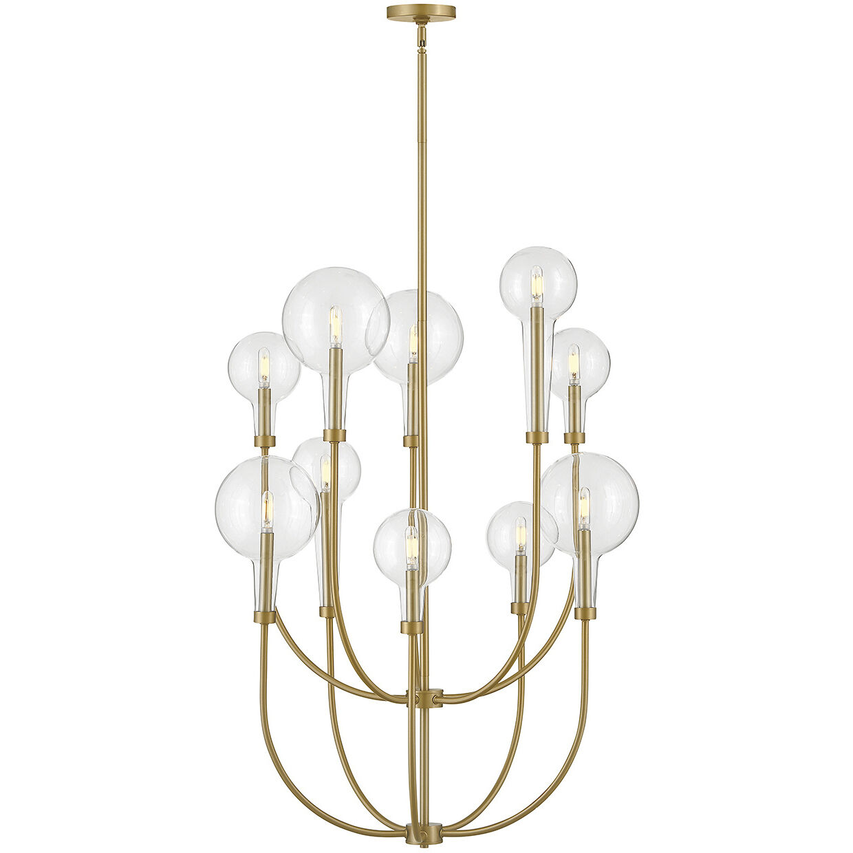 Alchemy 10 Light 30 inch Lacquered Brass Chandelier Ceiling Light