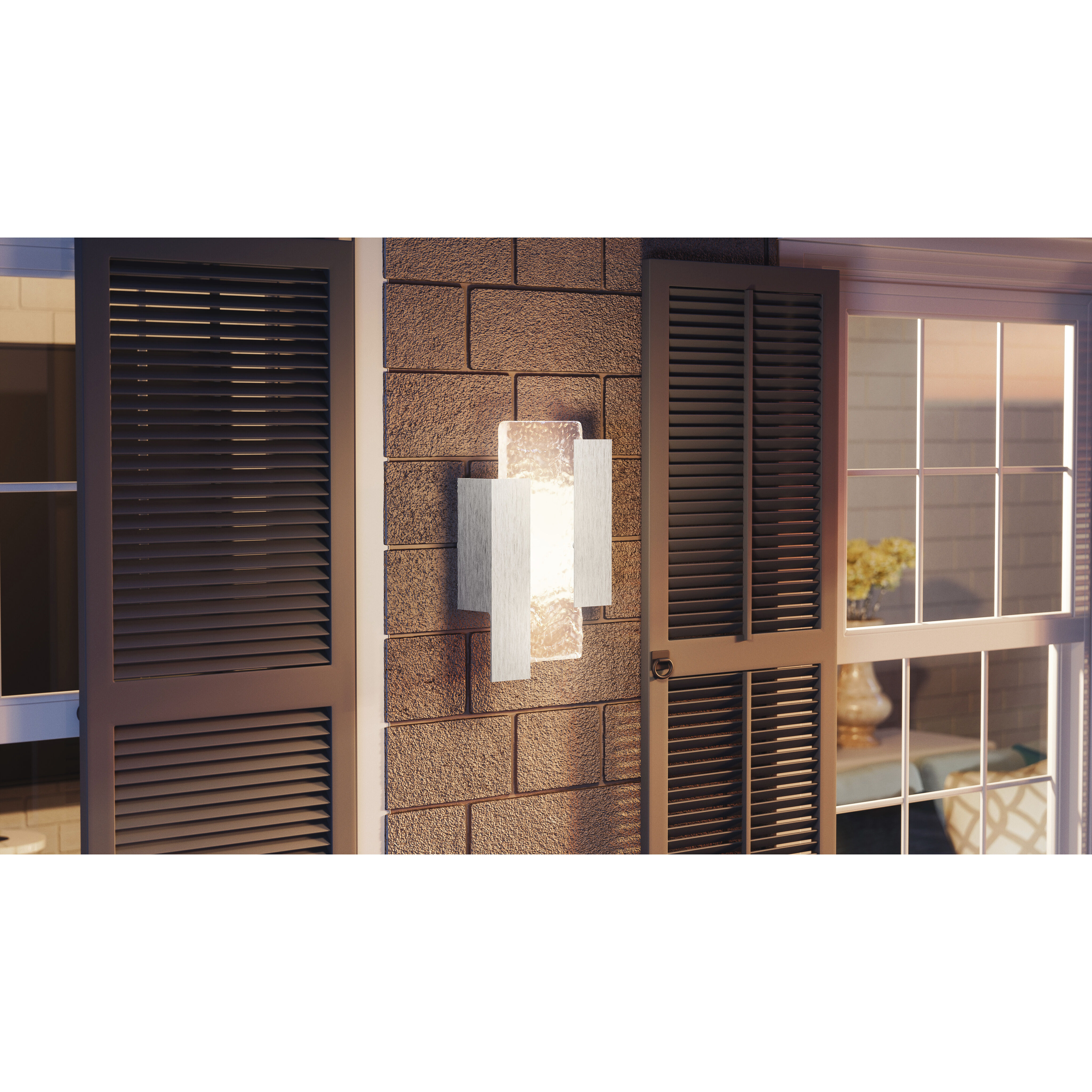 Miranda Outdoor Wall Lantern in Brushed Aluminum, Medium