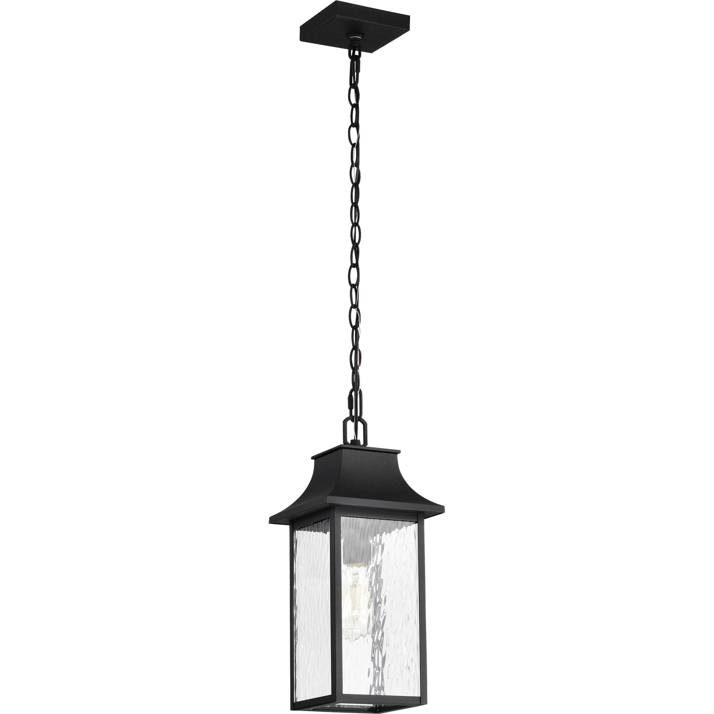 Austen 8 inch Matte Black Outdoor Hanging Lantern
