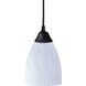 Classico 1 Light 5 inch Dark Rust Mini Pendant Ceiling Light in Simple White Glass
