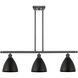Ballston Dome 3 Light 36 inch Matte Black Island Light Ceiling Light