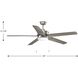 Whirl 60 inch Antique Nickel with Driftwood Blades Ceiling Fan, Progress LED