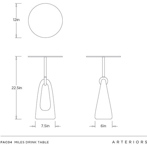 Miles 12 inch Vintage Bronze and Graphite Accent Table