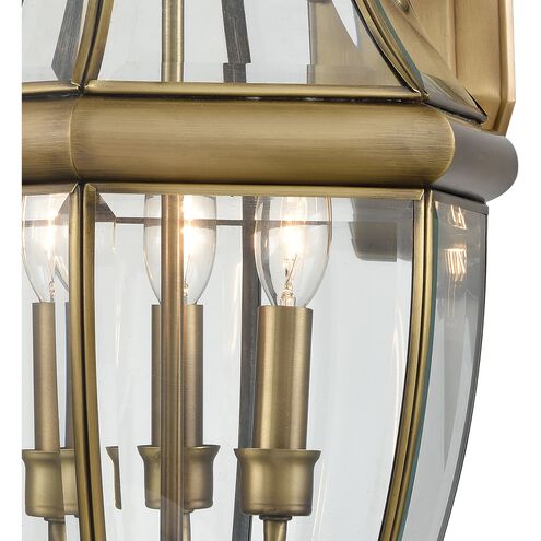 Ashford 3 Light 12 inch Antique Brass Outdoor Wall Sconce, Large