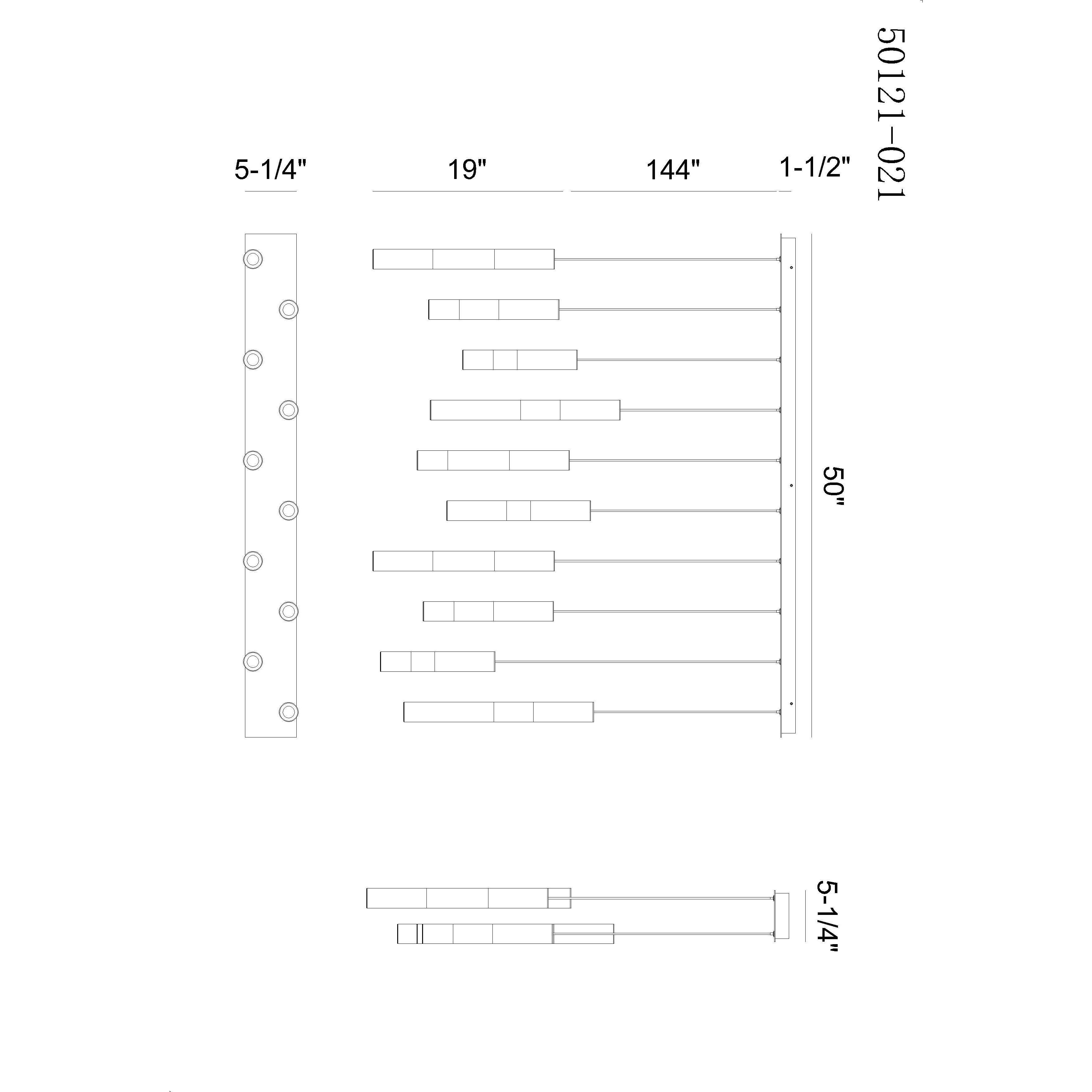 Ronda LED 50 inch Harlow Bronze Linear Chandelier Ceiling Light