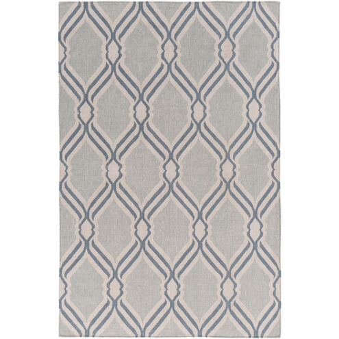 Rivington 90 X 60 inch Gray and Blue Area Rug, Wool and Cotton
