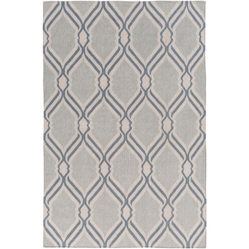 Rivington 72 X 48 inch Gray and Blue Area Rug, Wool and Cotton