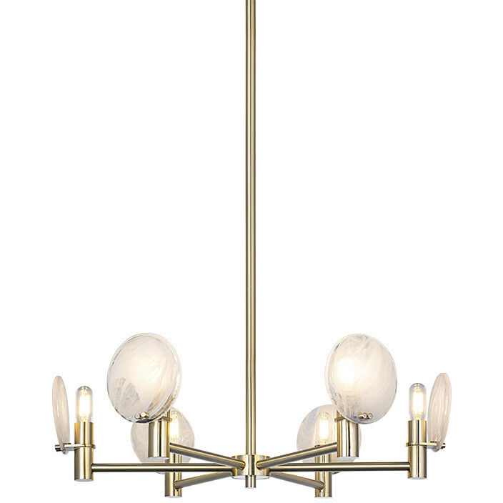Cloudburst 6 Light 23.63 inch Champagne Gold Pendant Ceiling Light