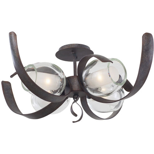 Solana LED 28 inch Oxidized Copper Semi Flush Mount Ceiling Light