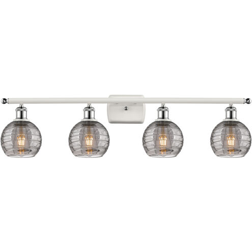 Ballston Athens Deco Swirl 4 Light 35.88 inch White Polished Chrome Bath Vanity Light Wall Light