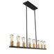 Skyline 8 Light 8.82 inch Dark Bronze and Satin Brass Candle Island Light Ceiling Light