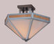 Etoile 2 Light 14 inch Pewter Semi-Flush Mount Ceiling Light in Gold White Iridescent and White Opalescent Combination